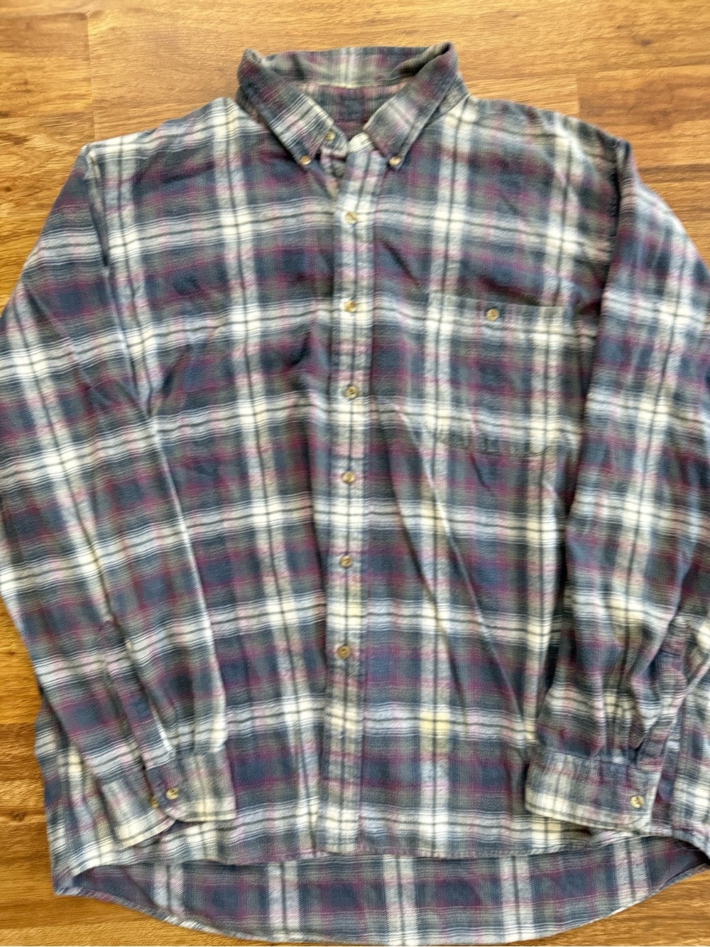 Trader Bay Men's Plaid Button-Down Shirt - White & Purple